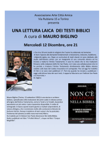 UNA LETTURA LAICA DEI TESTI BIBLICI A cura