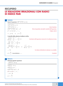 recupero le equazioni irrazionali con radici di indice pari