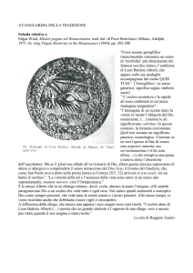 AVANGUARDIA DELLA TRADIZIONE Scheda relativa a Edgar Wind