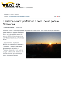 Il sistema solare: perfezione e caos. Se ne parla a