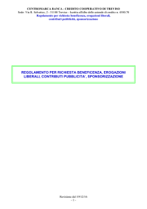 regolamento per richiesta beneficenza, erogazioni liberali, contributi