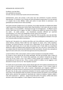 il messaggio del nuovo vescovo Valerio