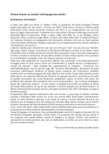 Il beato Toniolo, un “profeta” dell`impegno dei cattolici di Domenico