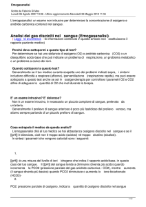 Analisi dei gas disciolti nel sangue (Emogasanalisi).