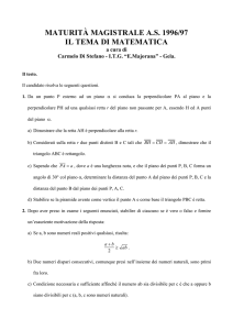 MATURITÀ MAGISTRALE A.S. 1996/97 IL TEMA DI MATEMATICA