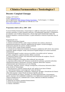 Chimica Farmaceutica e Tossicologica I