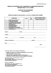 LABORATORI (orario 9-12) - Castello di Calatabiano