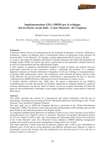Implementazione GIS e DBMS per lo sviluppo del