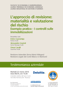 L`approccio di revisione: materialità e valutazione del rischio