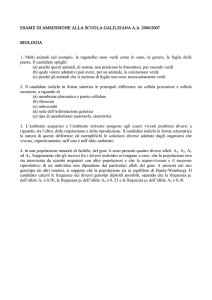 Prova di biologia con soluzione