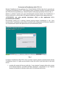 Precisazioni sull`installazione della JVM 1.3.1 Durante l`installazione