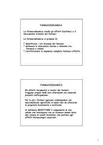 FARMACODINAMICA La farmacodinamica studia gli effetti