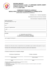Modulo per richiesta inserimento farmaci