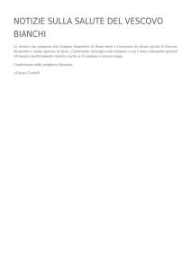 notizie sulla salute del vescovo bianchi