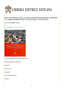 nota dottrinale circa alcune questioni riguardanti l`impegno e il