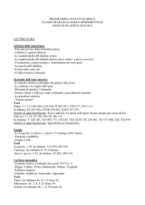 PROGRAMMA SVOLTO DI GRECO CLASSE III LICEO CLASSICO