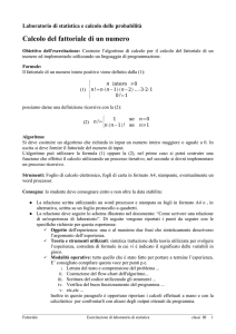 Esercitazione di laboratorio di matematica