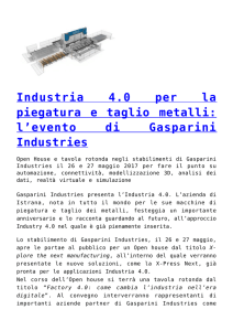 Industria 4.0 per la piegatura e taglio metalli: l`evento