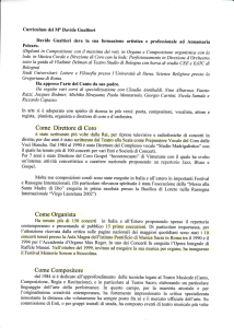 Come Direttore di Coro Come Organista Come Compositore