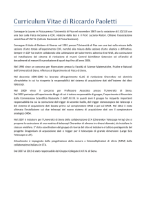 Curriculum Vitae di Riccardo Paoletti