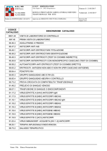 Elenco Prestazioni erogate