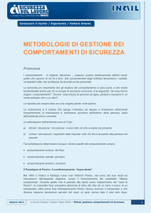 metodologie di gestione dei comportamenti di sicurezza