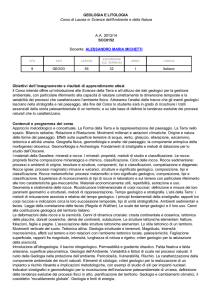 Geologia e litologia - Università degli Studi dell`Insubria