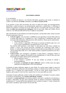 GOTTFRIED LEIBNIZ E` un razionalista. Mentre la