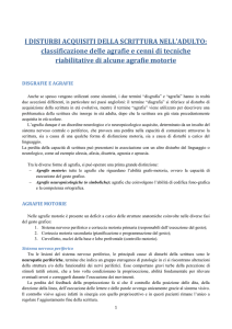 I DISTURBI ACQUISITI DELLA SCRITTURA NELL`ADULTO
