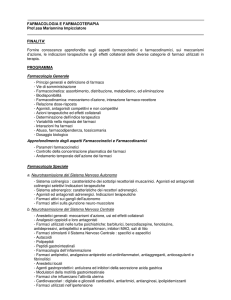 FARMACOLOGIA E FARMACOTERAPIA Prof.ssa Mariannina