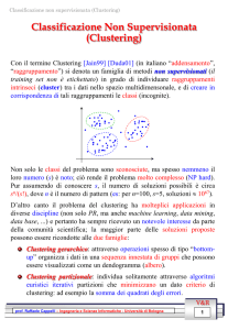 Classificazione Non Supervisionata