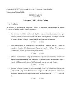 Preferenze, Utilità e Scelta Ottima