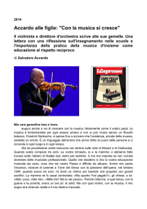 Accardo alle figlie: "Con la musica si cresce"
