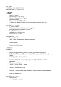 A.S. 2015-16 PROGRAMMA DI MATEMATICA DOCENTE
