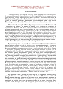 il presepe vivente di san donato di lecce fra storia, arte, fede e