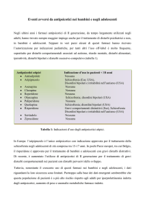 Eventi avversi da antipsicotici nei bambini e negli adolescenti
