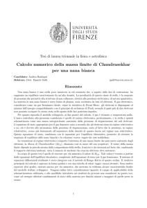 Riassunto - Corso di Laurea Triennale in Fisica e Astrofisica