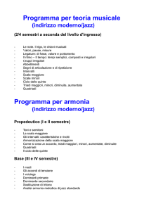 Programma per teoria musicale Programma per armonia