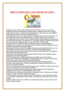 BREVE STORIA DELL`ESPANSIONE ISLAMICA