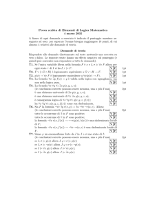Prova scritta di Elementi di Logica Matematica