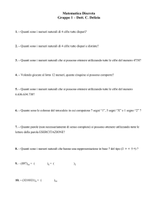 Matematica Discreta Gruppo 1 – Dott. C. Delizia
