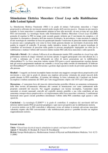 Stimolazione Elettrica Muscolare Closed Loop nella