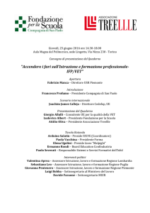 "Accendere i fari sull`Istruzione e formazione professionale