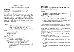 PREPARAZIONE PER SECONDA PROVA IN ITINERE Esercizio 1