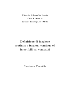 Note su funzioni continue ed inversa di funzione continua su un