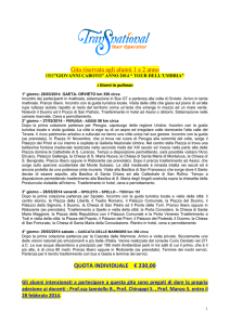 Gita riservata agli alunni 1 e 2 anno QUOTA