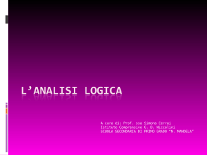 L`analisi logica