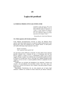 IV Logica dei predicati