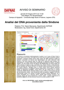 Seminario Sindone - Prof Barcaccia - DAFNAE