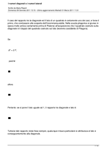 I numeri diagonali ei numeri laterali